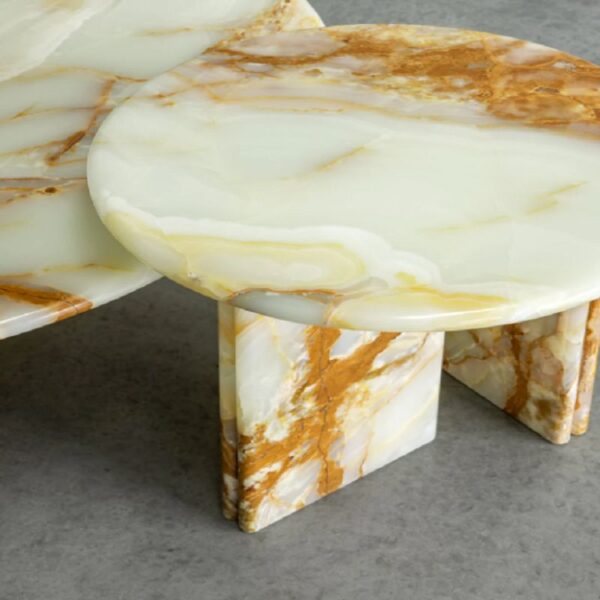 Green Onyx T Frame Side Table - 이미지 3