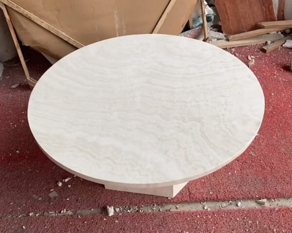 Super White Travertine Coffee Table – Image 2