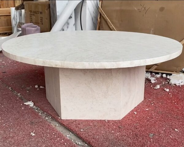 Table basse en travertin super blanc