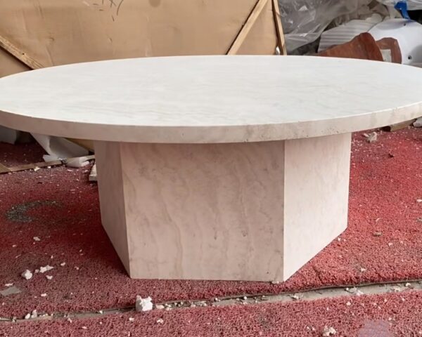 Super White Travertine Coffee Table – Image 3