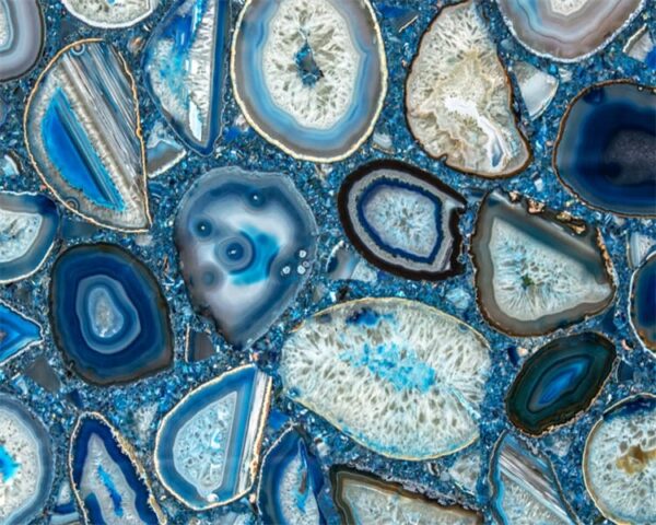 Dalles d'agate bleue