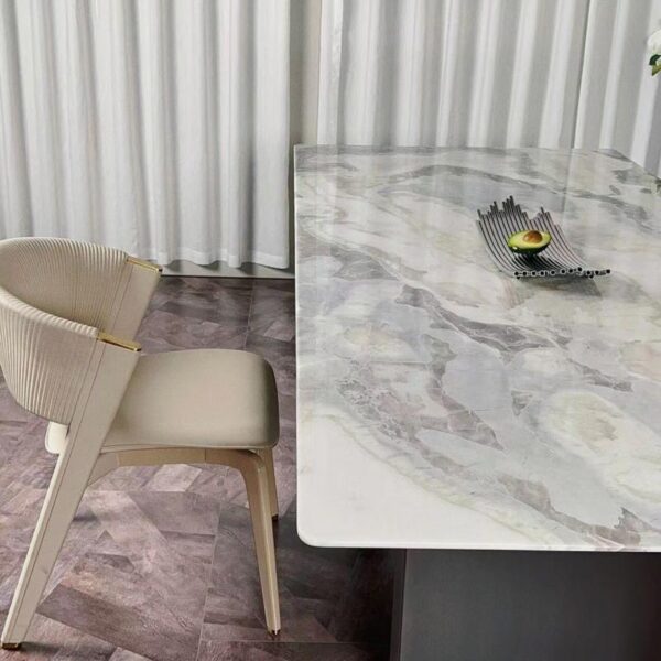 Oyster White Marble Dining Table - Image 3