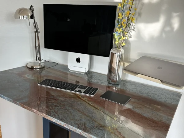 Blue Van Gogh Quartzite Computer Table