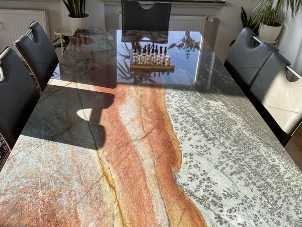 Blue Van Gogh Quartzite Dining Table