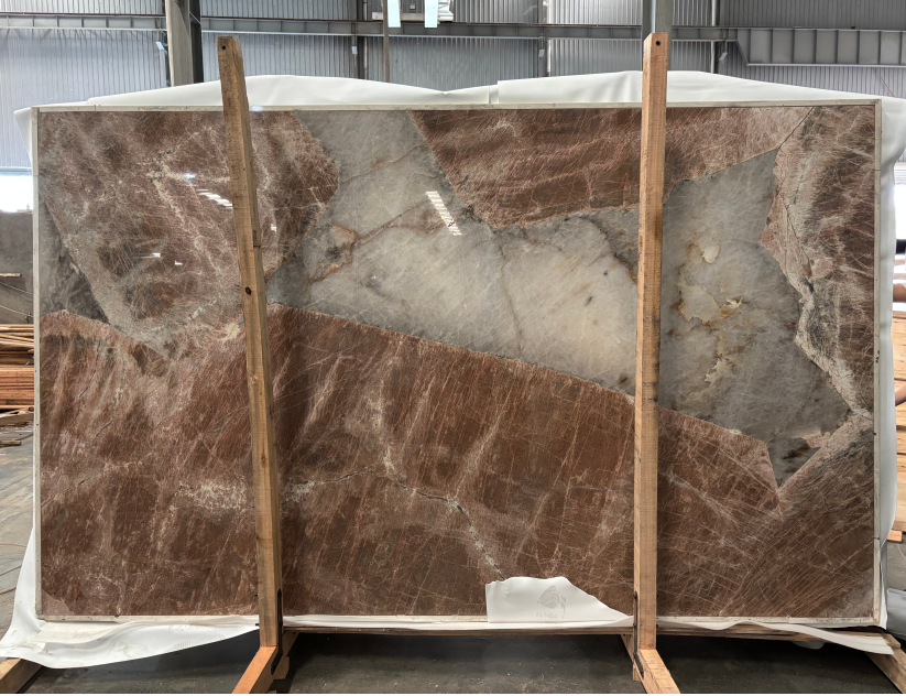 Packing and Transportation for Fabricated Patagonia Brown Quartzite Kitchen Island Pieces