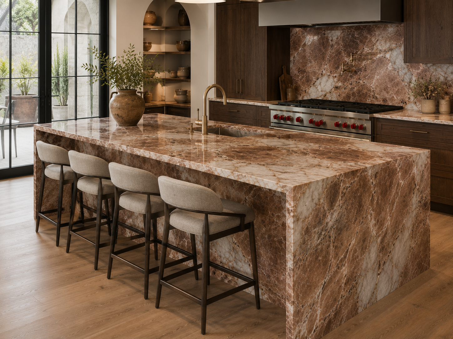 Patagonia Brown Quartzite Kitchen Island