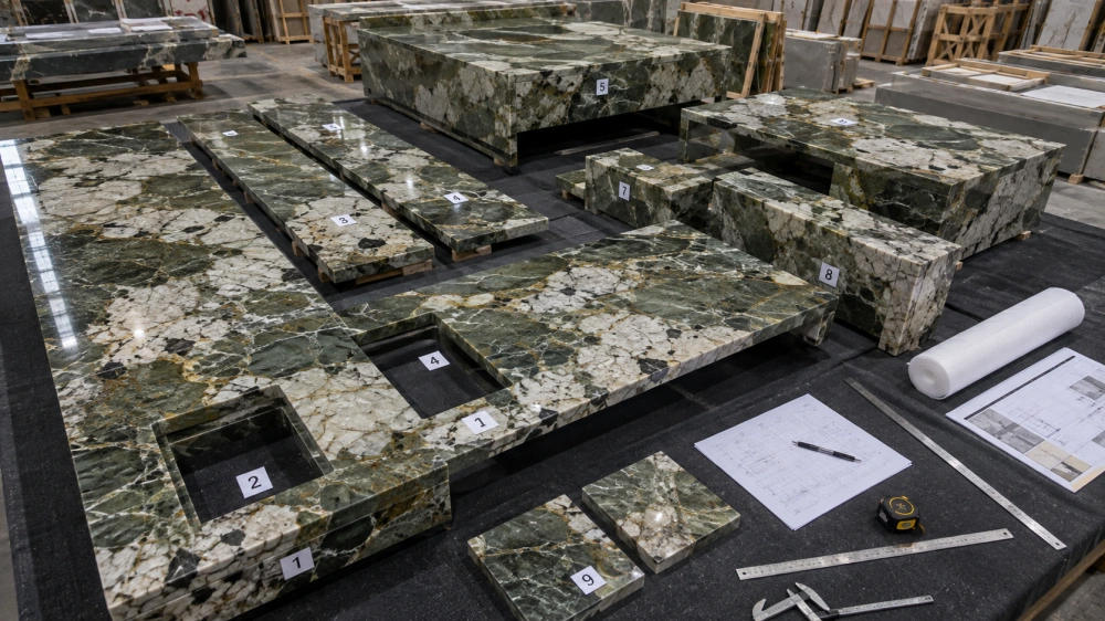amazon-green-quartzite-dry-lay-quality-control