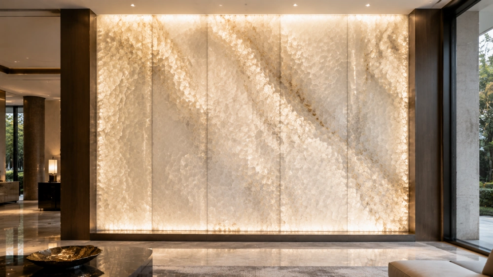 cristallo_quartzite_backlit_panel_installation_quality_control