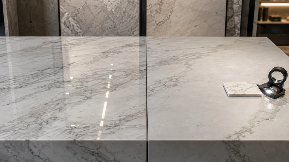 polished-honed-quartzite-light-reflection-comparison