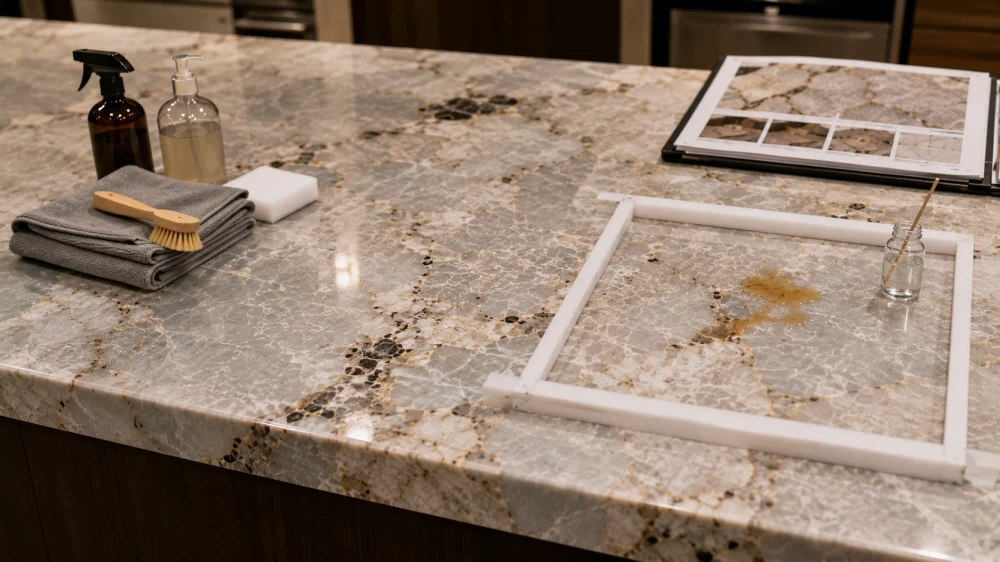 quartzite-routine-cleaning-vs-stain-response