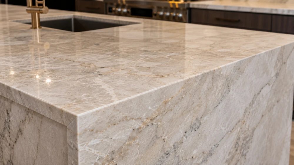 quartzite_countertop_mitered_edge_seam_quality_detail