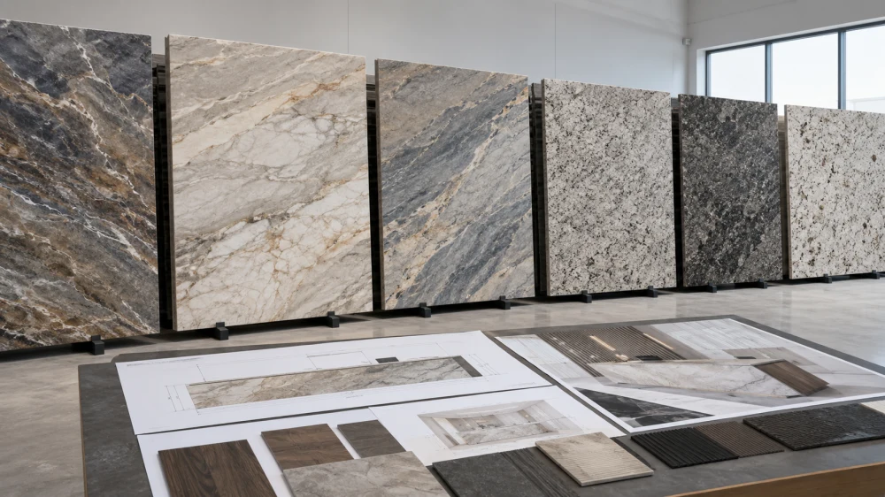 reception-desk-quartzite-granite-slab-selection