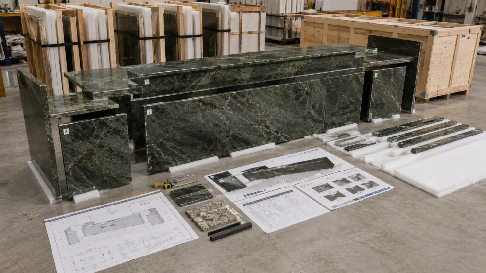 reception-desk-stone-joinery-lighting-coordination
