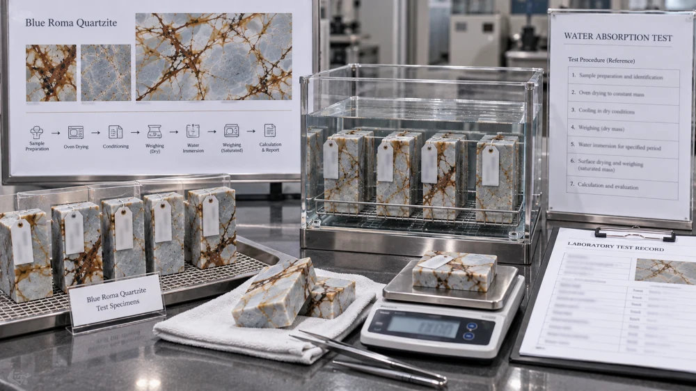 blue-roma-quartzite-water-absorption-laboratory-test