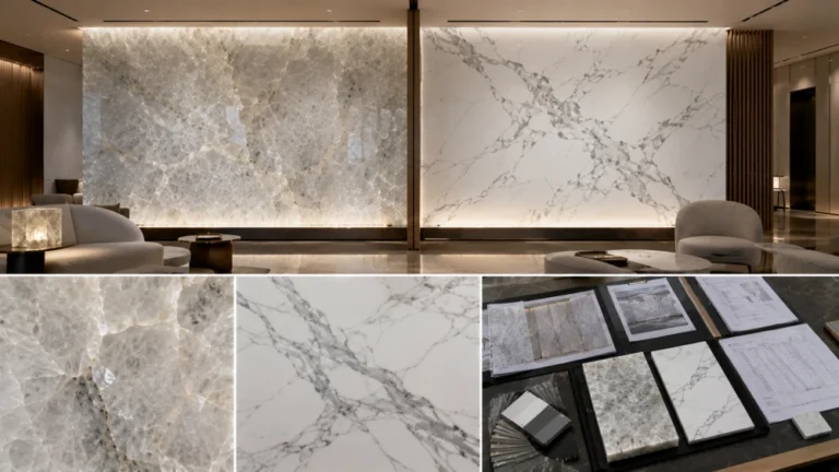cristallo-quartzite-vs-statuario-marble-feature-wall-cover