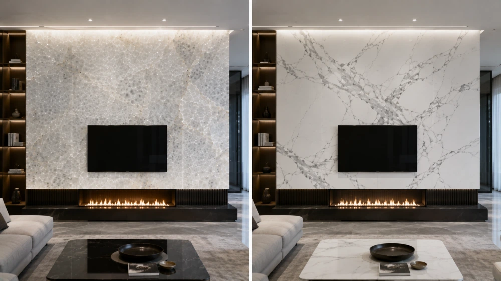 cristallo-quartzite-vs-statuario-marble-visual-character