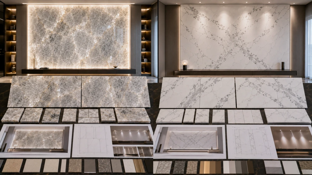 cristallo-vs-statuario-final-feature-wall-material-selection