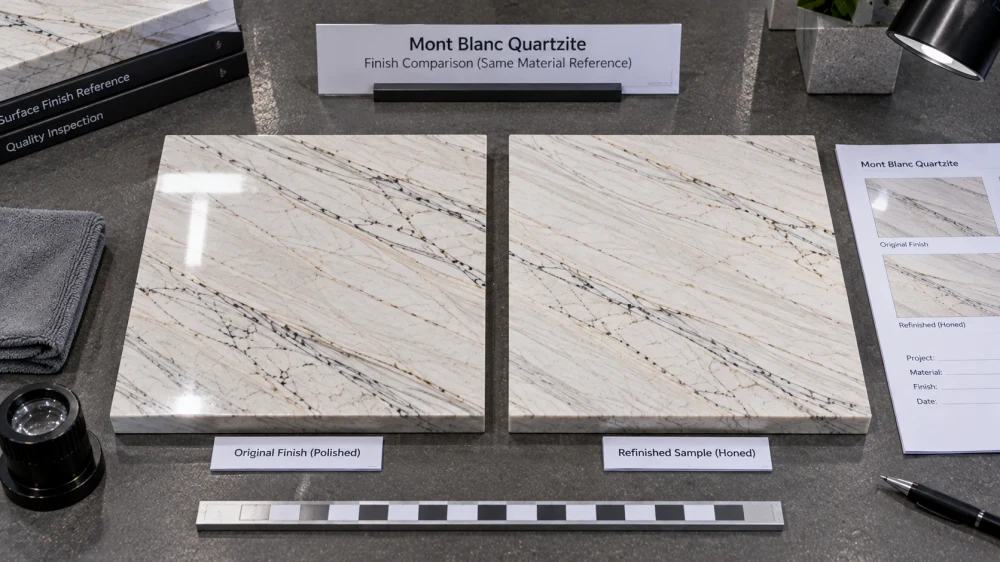 mont-blanc-quartzite-refinish-controlled-lighting-comparison