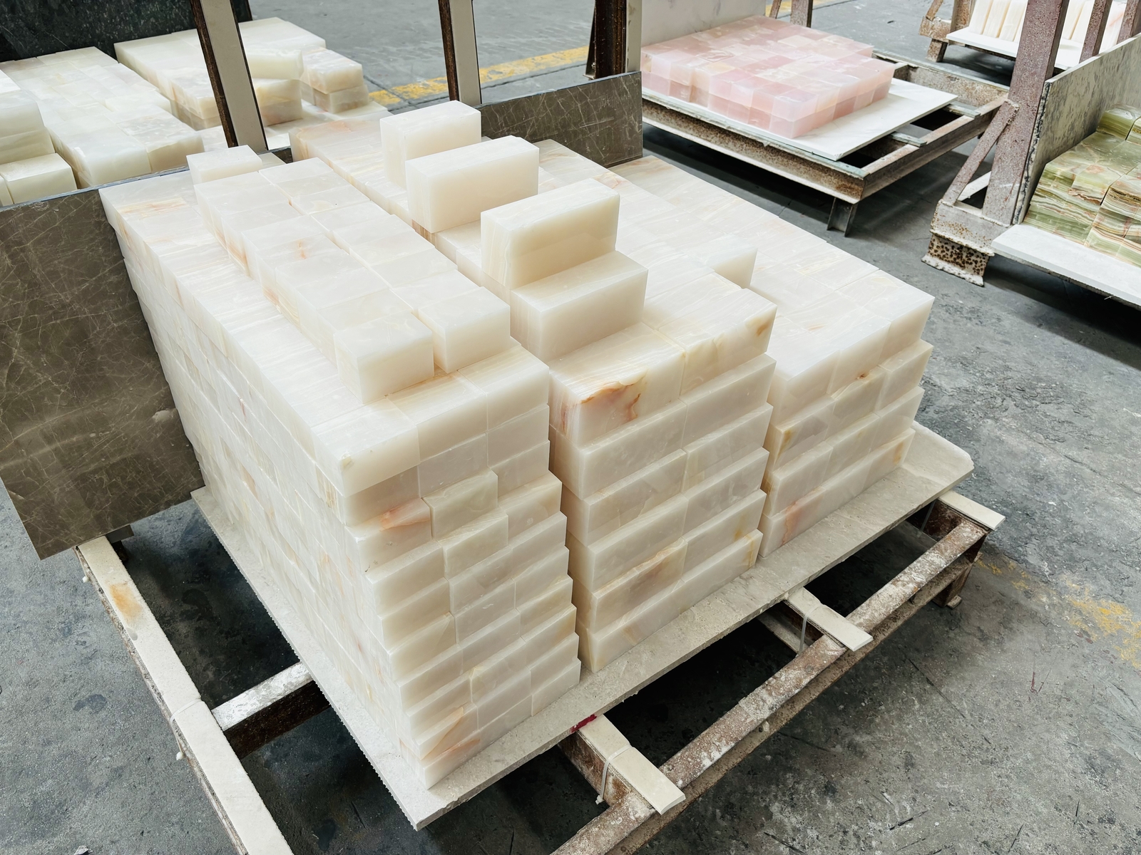 White Onyx Product Detail White Onyx product showing translucent milky white and crystalline natural pattern