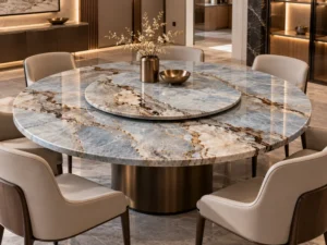 blue-roma-quartzite-dining-table-lazy-susan