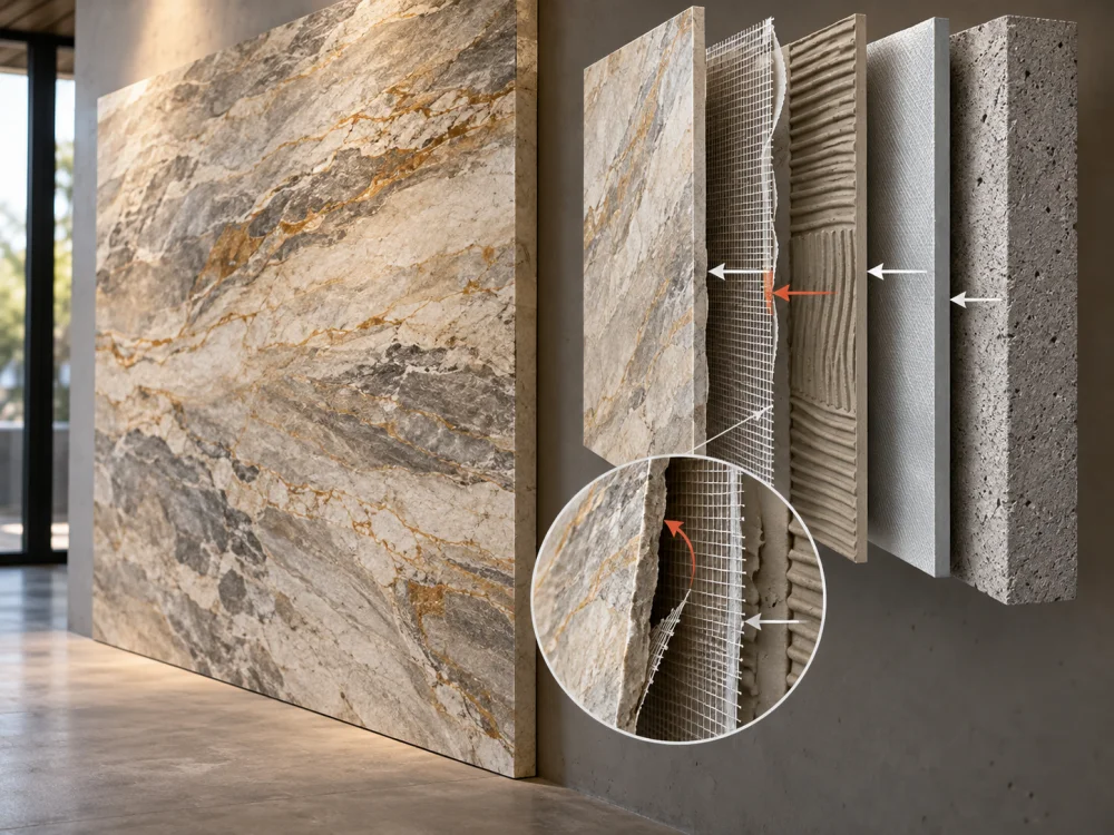 quartzite-wall-panel-bond-layer-interface